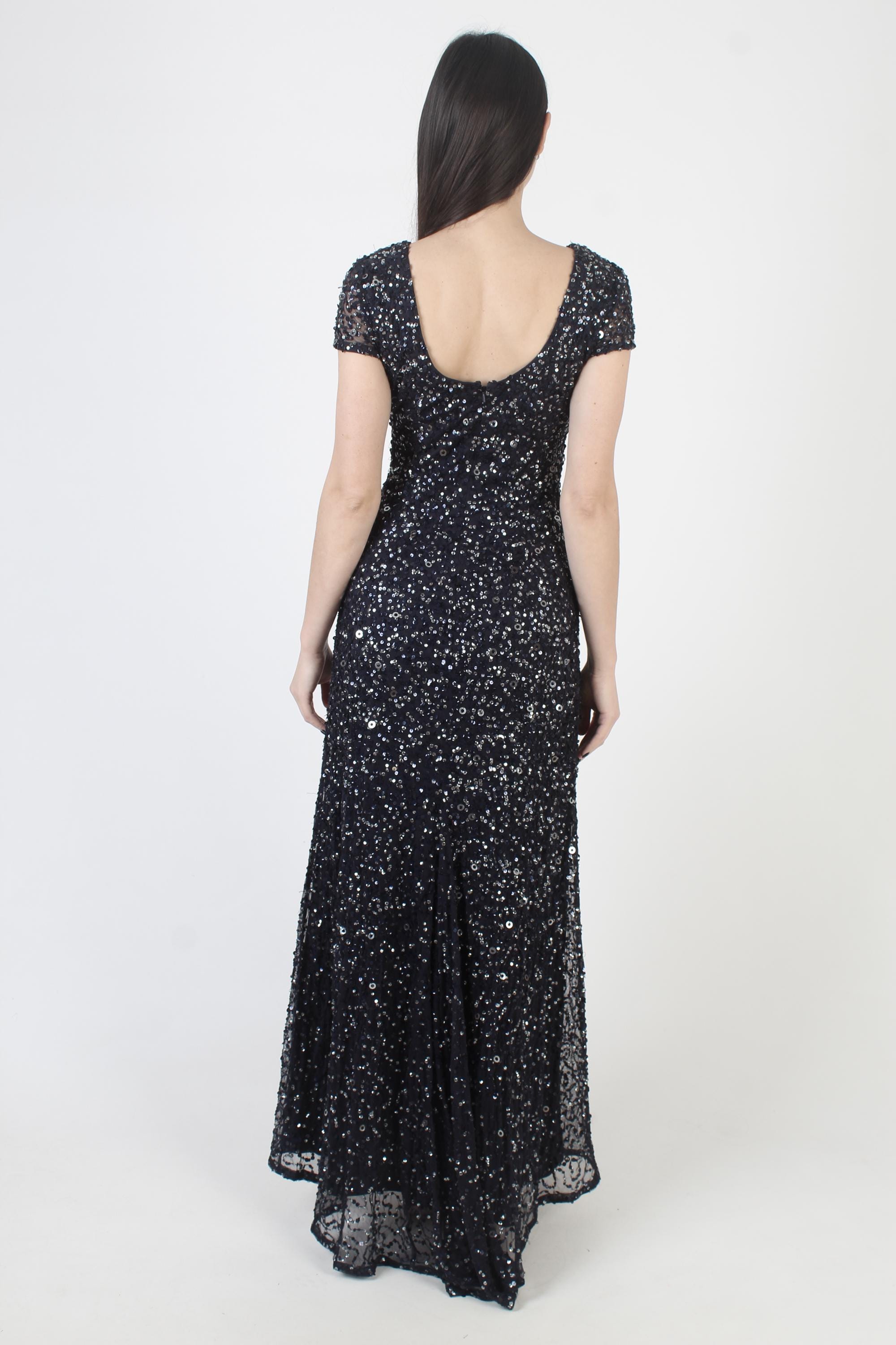 adrianna papell navy sequin dress Adrianna Papell | Dress Gala - 40399