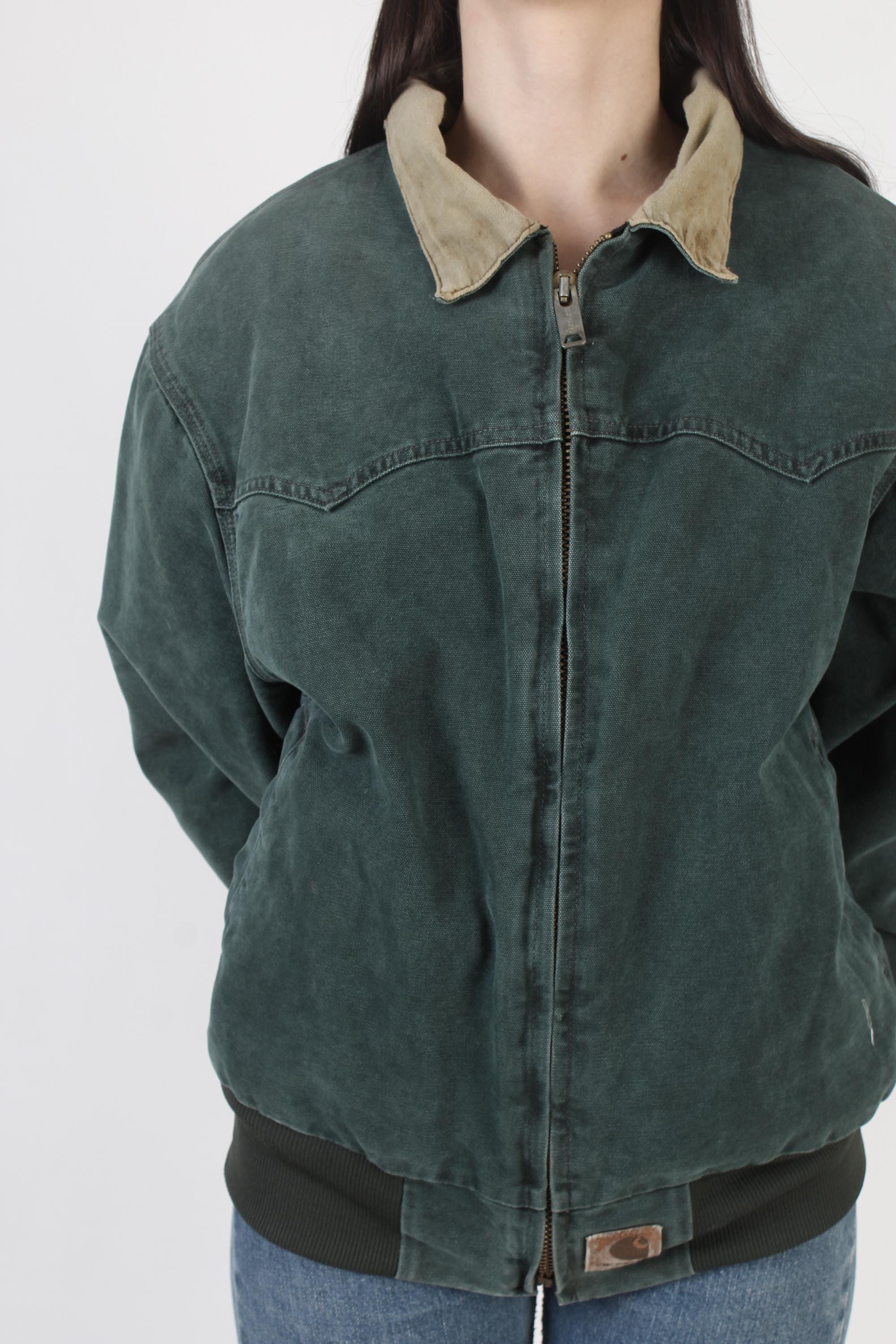 Carhartt Green Jacket, Santa Fe Chore Coat, Vintage Y2K