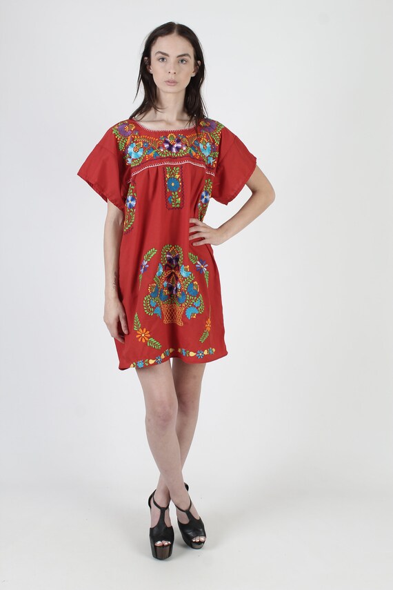 Vintage Mexicano Vestido Bordado Brillante Floral Puebla - Etsy México Vintage Mexicano Vestido Bordado Brillante Floral Puebla - Etsy México