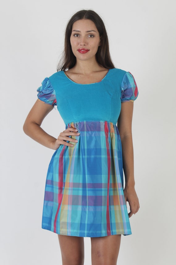 1970s Rainbow Striped Party Dress / Bright Color … - image 4