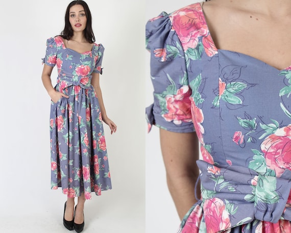 Traditional Authentic Laura Ashley Floral Prom Dr… - image 1