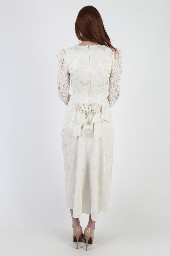 Vintage 80s All White Jessica McClintock Dress, E… - image 5