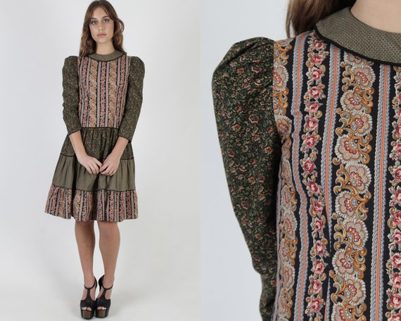 Rustic Country Prairie Dress / Vintage 80s Prairie