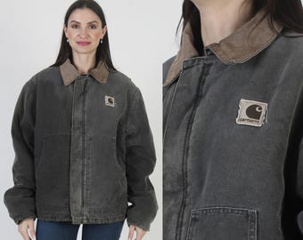 Carhartt Green Jacket, Santa Fe Chore Coat, Vintage Y2K Workwear