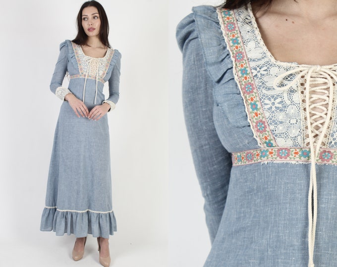 1969 Black Label Gunne Sax Dress / Dirndl Bodice 70s Renaissance Fair ...