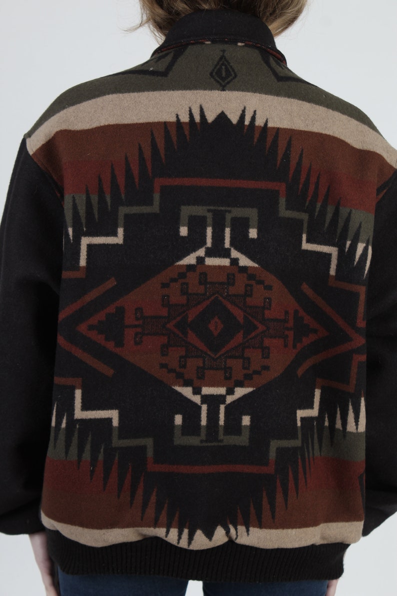Clothing Mens Clothing Black Wool Pendleton Jacket Southwestern Native American Blanket Coat Beaver State Indian Puffy Bomber Coat Mens Large L Clothing Mens Clothing Black Wool Pendleton Jacket Southwestern Native American Blanket Coat Beaver State Indian Puffy Bomber Coat Mens Large L