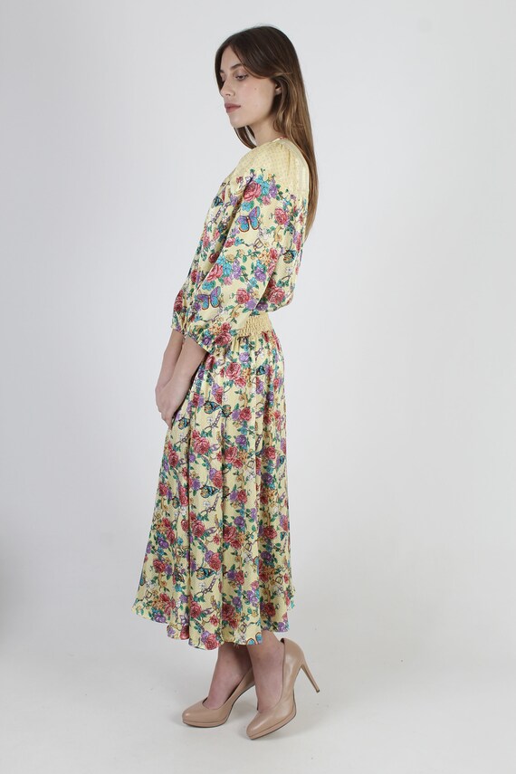 1980s Yellow Diane Freis Dress / 1980s Designer F… - image 3