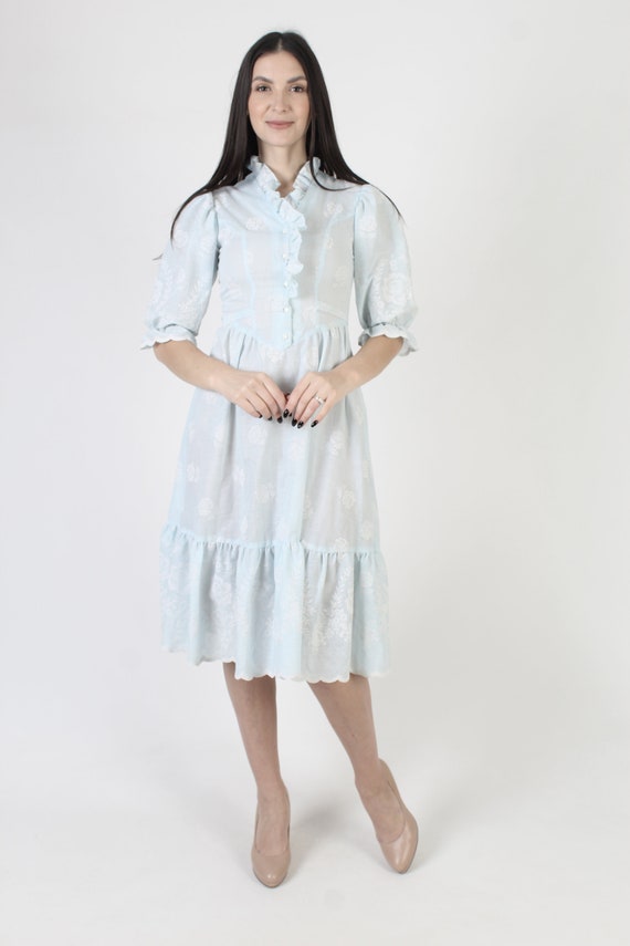 Light Weight Puff Sleeve Western Style Dress, Vin… - image 3