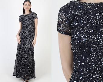 Bride Dresses Adrianna Papell Black Sequin Dress Adrianna Papell Scoop Back Sequin  Gown Gold/Champagne  Luxe