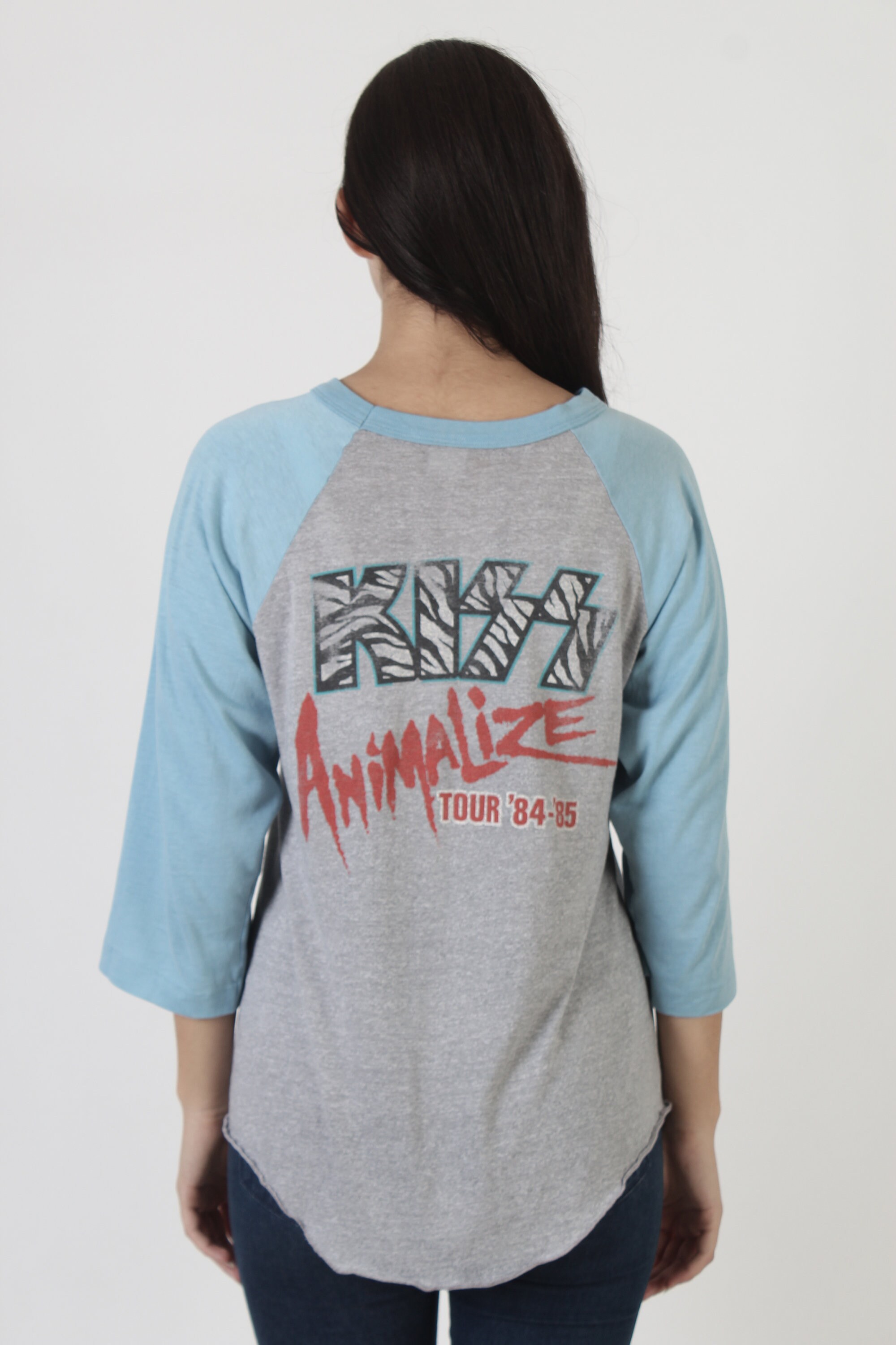 Vintage 1984 Kiss Animalize Baseball Tee: 80s Rock Band