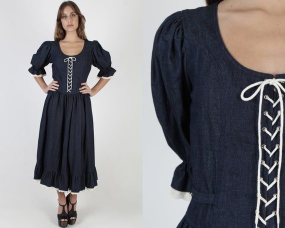Country Western Dress / Pioneer Prairie Denim Jean