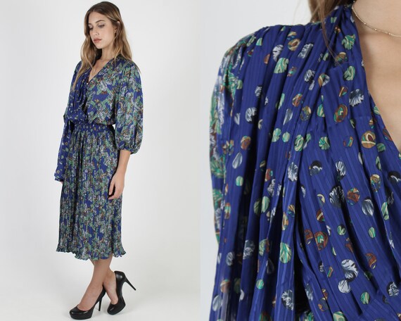 Vintage 80s Diane Freis Dress / Womans 