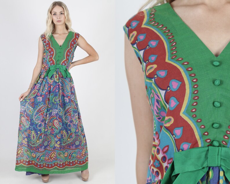 70s paisley dress