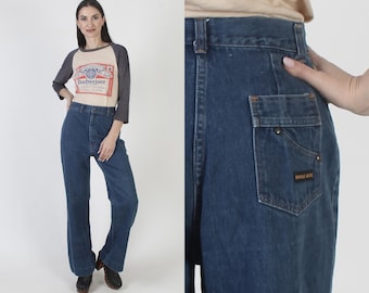 Jeans en denim large des années 70, pattes d'éléphant évasées, pantalon patte d'eph vintage