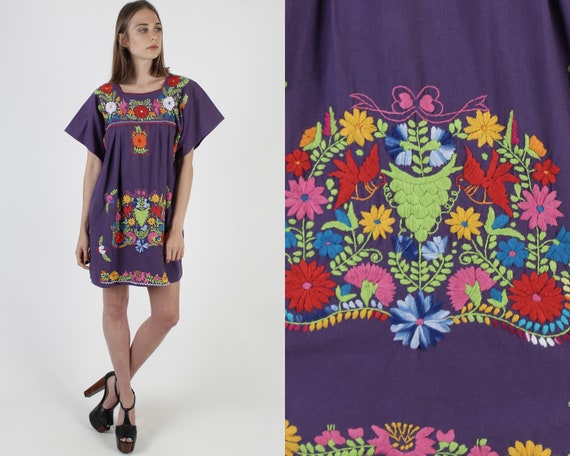 Purple Mexican Dress Traditional Dress From Mexic… - image 1