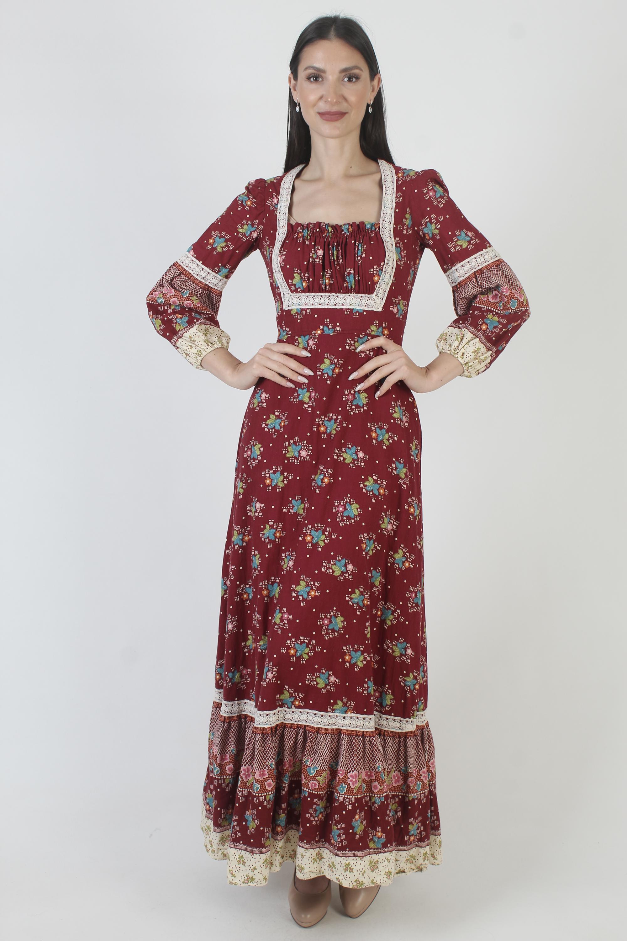 This is Yours San Francisco Dress, Vintage 70s Cottagecore, Long