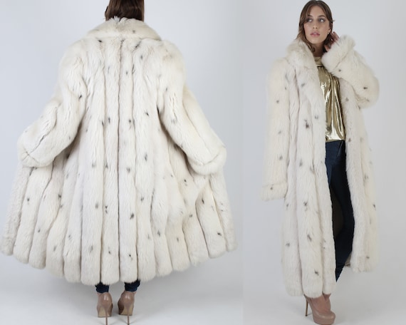 Bill Blass Fur Coat / Full Length Fox Fur Coat / Vintage 80s off