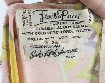 Vintage Emilio Pucci Dress, Saks Fifth Avenue, 60s Floral Jersey