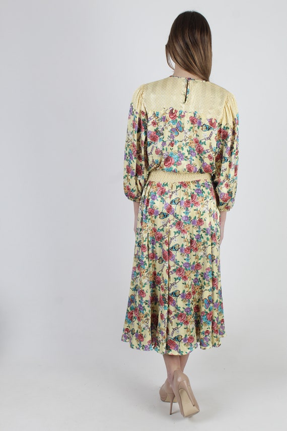 1980s Yellow Diane Freis Dress / 1980s Designer F… - image 5
