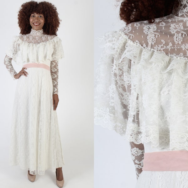 2326 Off-White White Embroidered Lace Dress