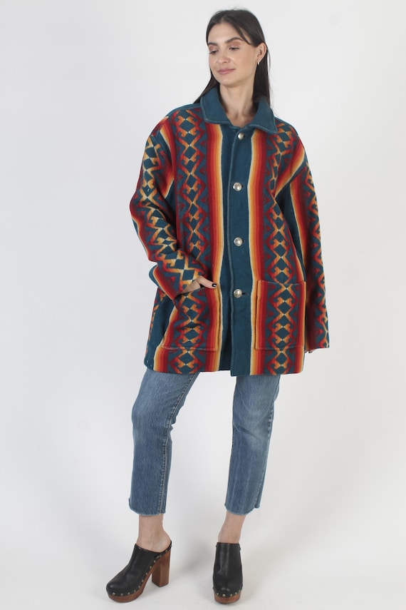 Vintage Pendleton Southwestern Coat, 50s Native A… - image 3