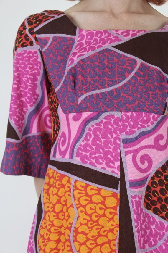 Psychedelic 60s Ui Maikai Designer Hawaiian Dress… - image 7