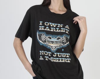 ヴィンテージ80年代ハーレーダビッドソンTシャツ：ニューヨーク 