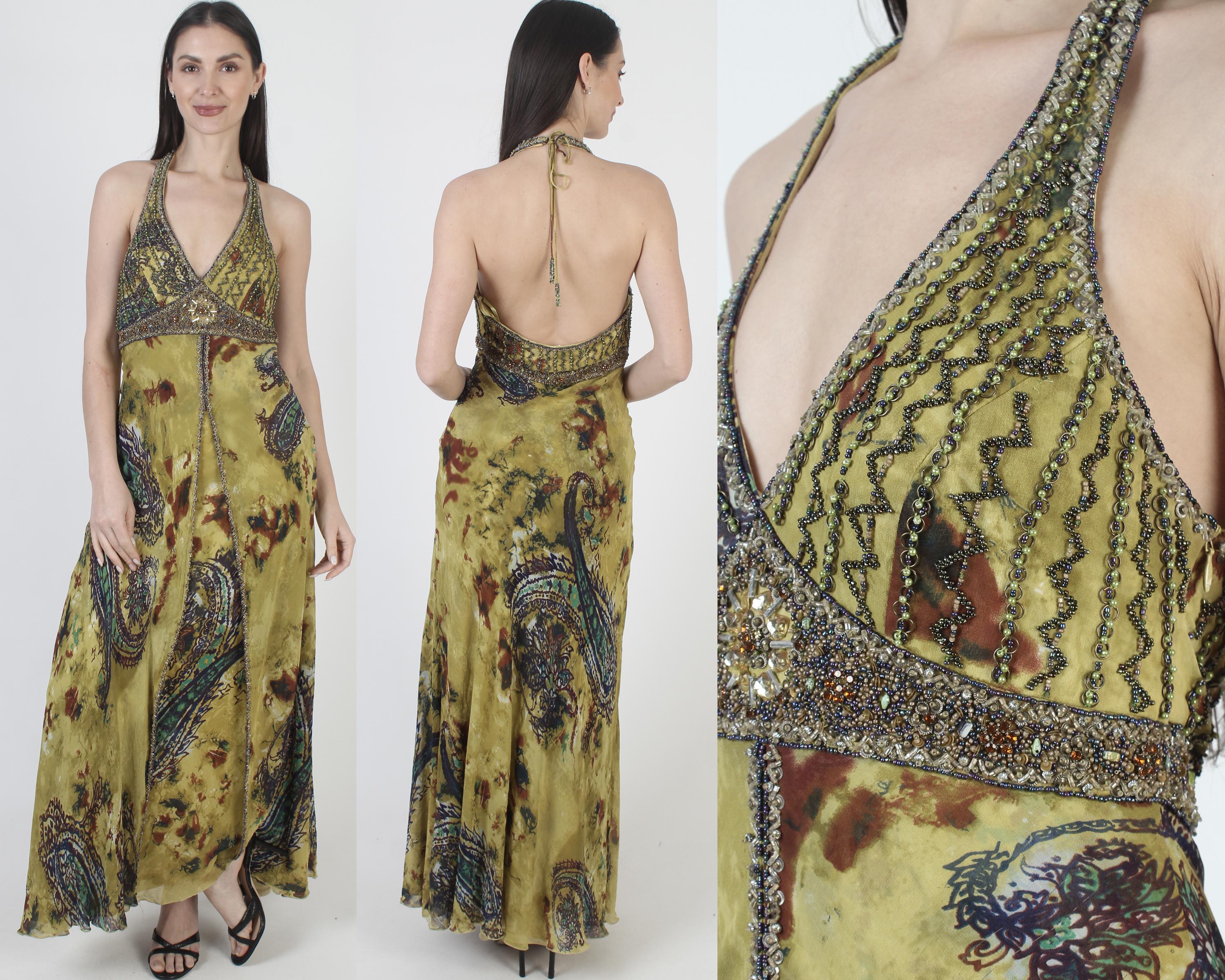 Sue Wong Nocturne Dress, Y2K Beaded Evening Gown, Womens 2000s