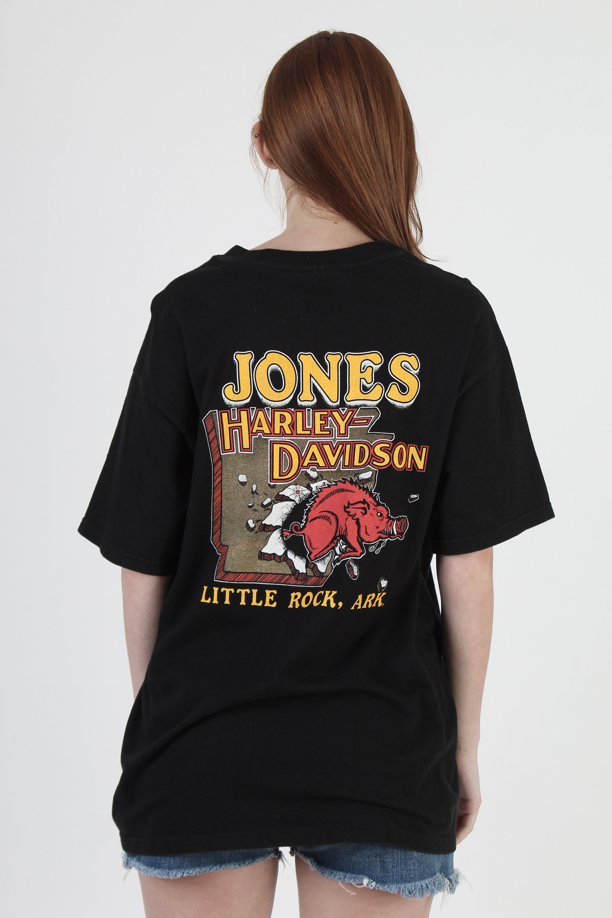 Harley Davidson T-shirt, Vintage 90s Biker Tee, 2 Sided