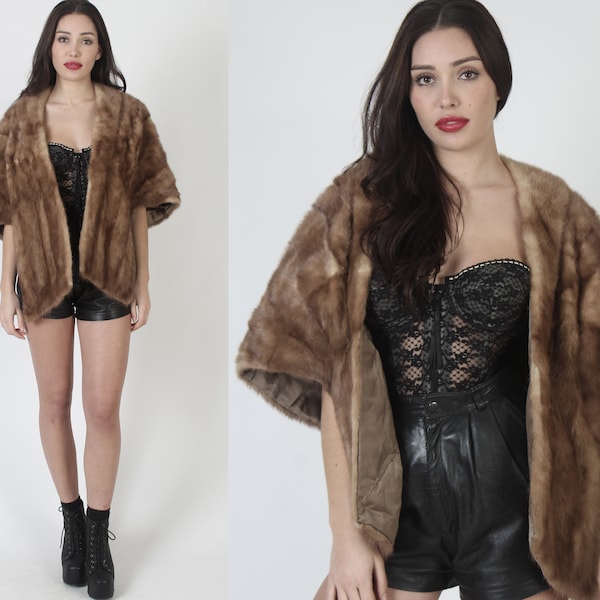 Authentic 1960's Womens Real Autumn Haze Mink Fur Stole