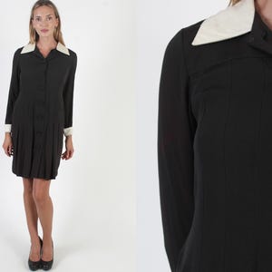 Black Dress With White Collar for Funeral - Etsy