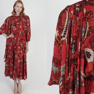 Diane Freis Silk Dress, 80s Designer Cocktail Party, Fres Smocked Georgette