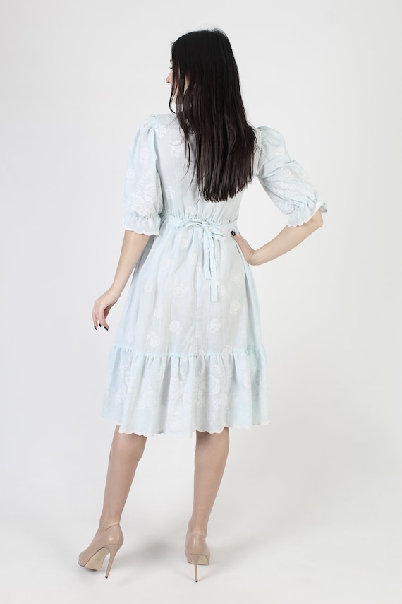 Light Weight Puff Sleeve Western Style Dress, Vin… - image 5