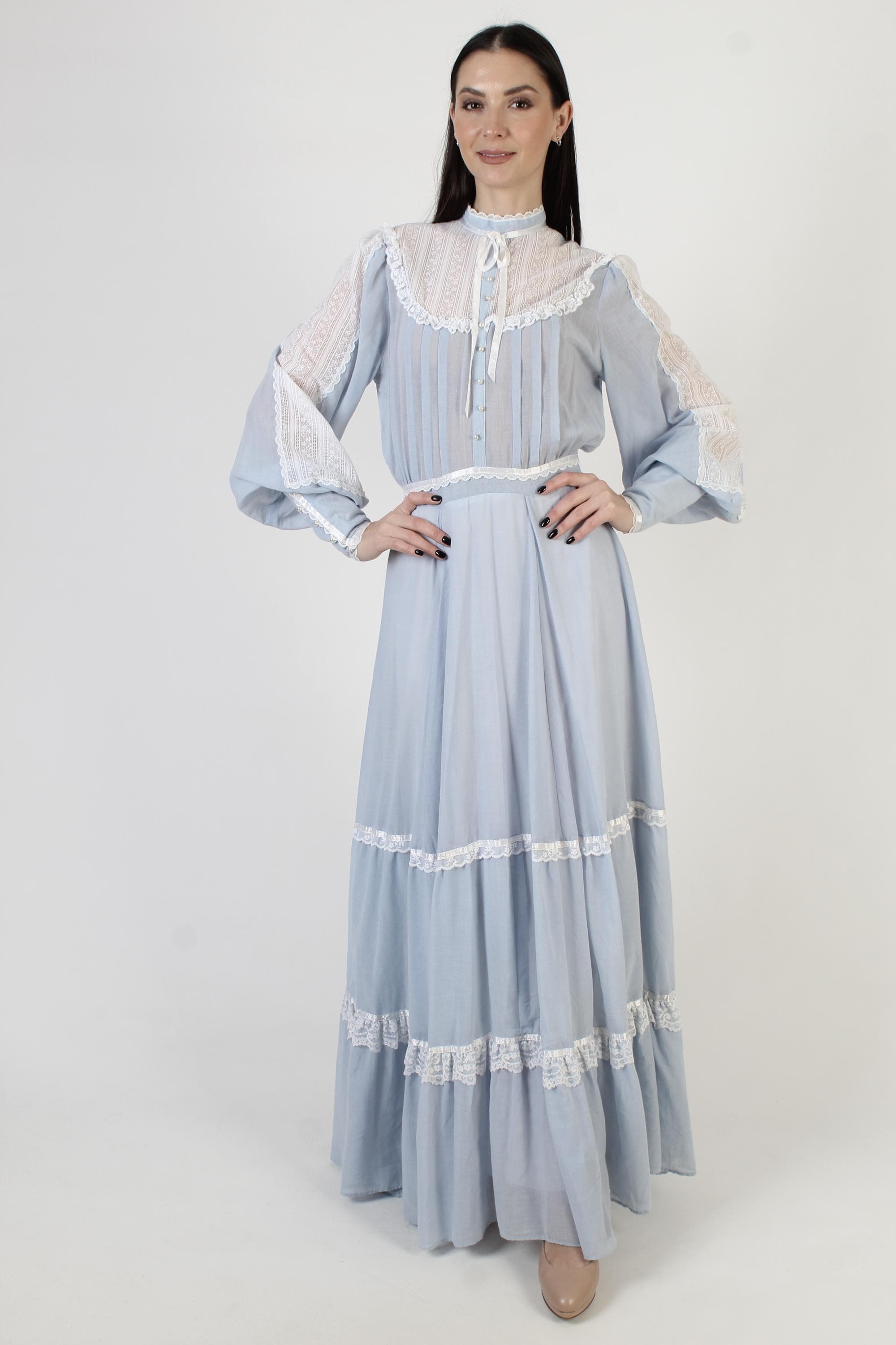 Gunne Sax Victorian Dress, Vintage 70s Balloon Sleeves, Jessica