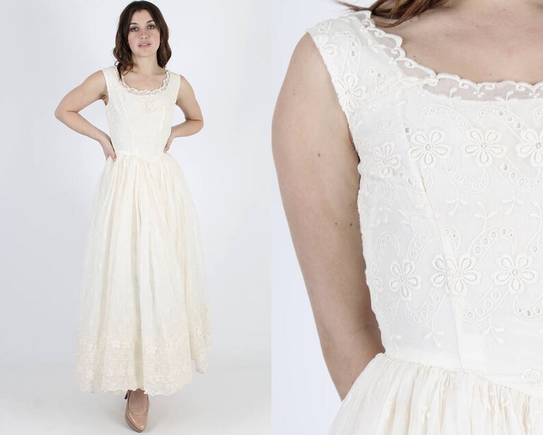 white 50s dress
