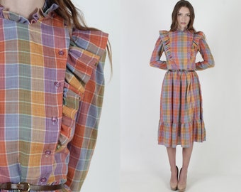 multicolor checkered dress