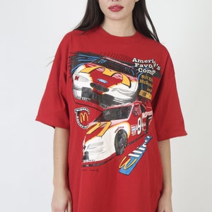 Bill Elliott McDonalds NASCAR T Shirt Vintage 1996 Race Car Tee Mens 90s 2 Double Sided XL image 2