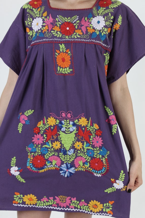 Purple Mexican Dress Traditional Dress From Mexic… - image 6