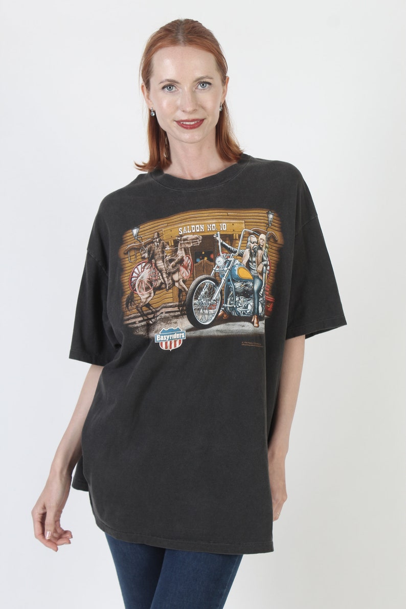 Vintage Easyriders Magazine T-Shirt 90s Harley Davidson Biker Tee 2 Sided Dealer Shop T Shirt XL image 4