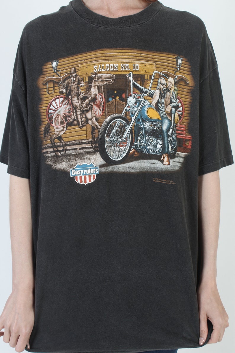Vintage Easyriders Magazine T-Shirt 90s Harley Davidson Biker Tee 2 Sided Dealer Shop T Shirt XL image 7