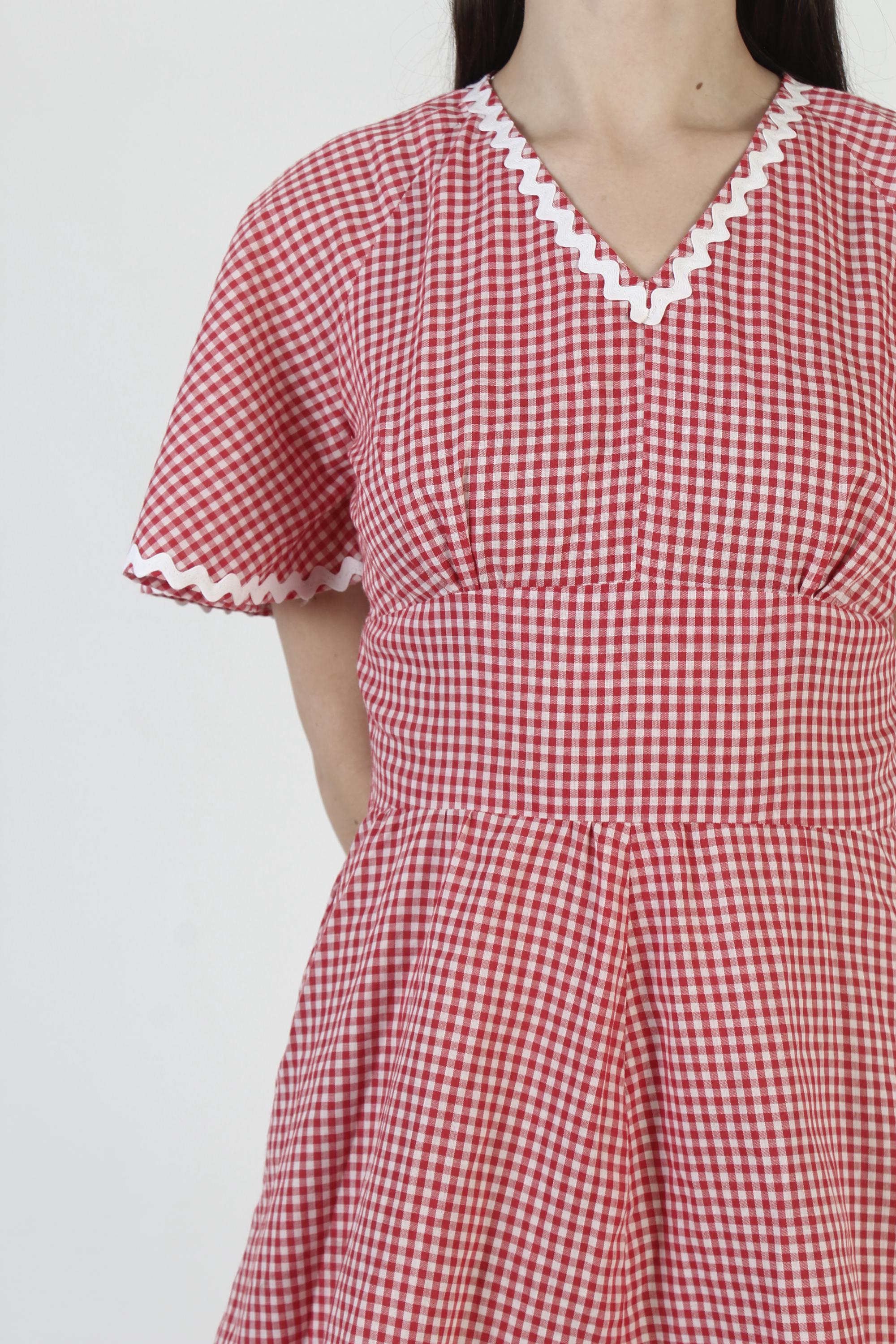 FeMereina Abito estivo da donna in stile bohémien, con scollo quadrato, maniche a sbuffo, volant, a quadretti, da spiaggia, Z2, L
