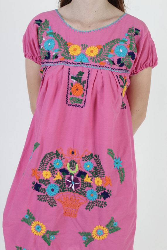 Womens Authentic Mexican Embroidered Puebla Dress - image 6