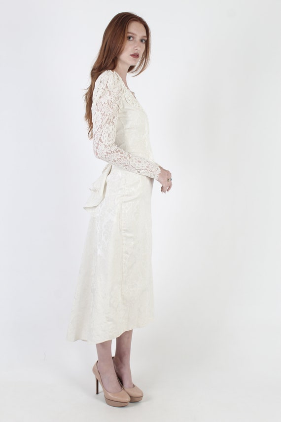 Vintage 80s All White Jessica McClintock Dress, E… - image 3