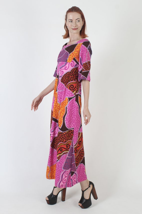 Psychedelic 60s Ui Maikai Designer Hawaiian Dress… - image 4