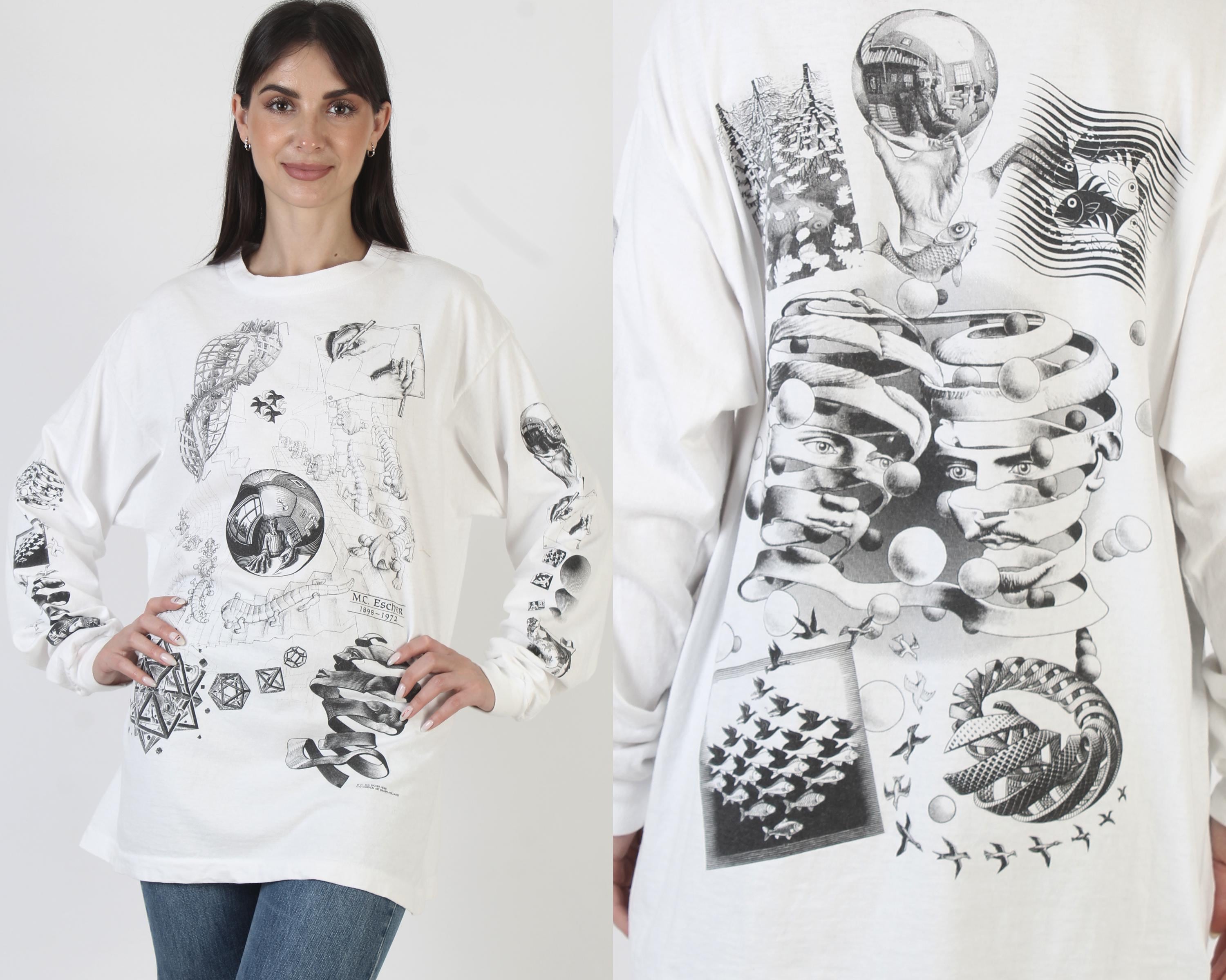 Vintage 90s MC Escher T-shirt: All Over Print Artist Tee, XL - Etsy