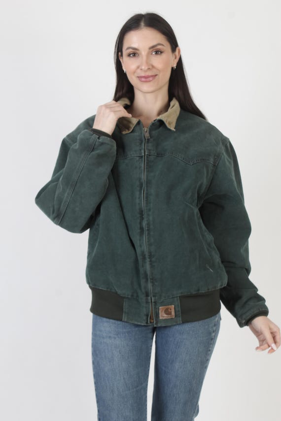 Carhartt Green Jacket, Santa Fe Chore Coat, Vintage Y2K