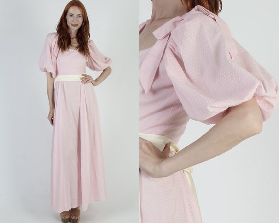 Vintage 70s Pink Cotton Maxi Dress: Billowy Sleeve Prairie Gown - Etsy  Ireland