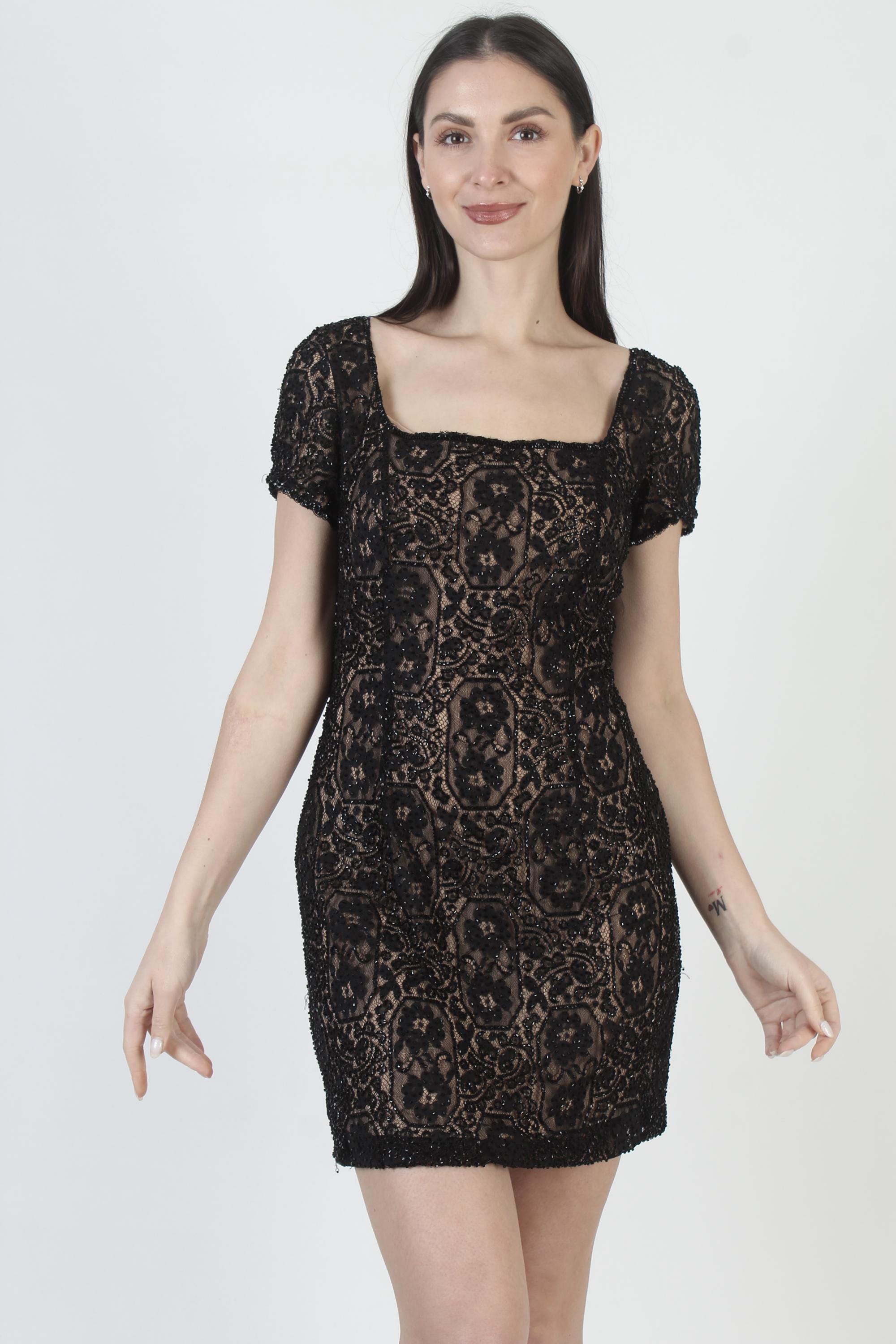 oleg cassini black sequin dress Black sequin evening dress with open back OLEG CASSINI For Sale at 1stDibs