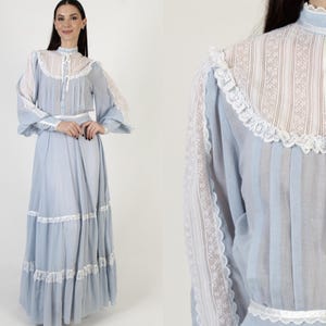 Gunne Sax Victorian Dress, Vintage 70s Balloon Sleeves, Jessica
