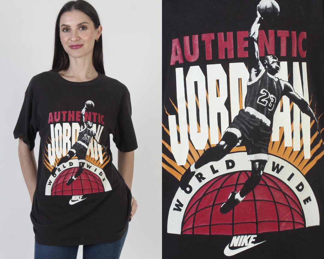 Vintage 90s Michael Jordan T-shirt, Nike Authentic Worldwide Tee